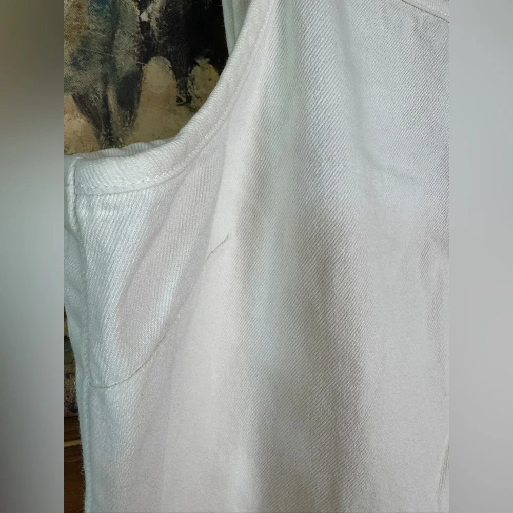 vintage y2k faded glory white denim midi dress - size S (8) 100% cotton - Picture 2 of 5